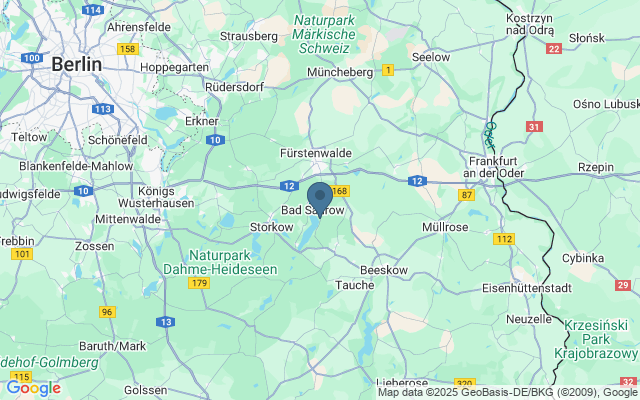Kaart met locatie Bad Saarow